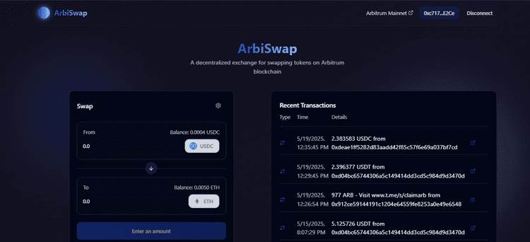 Arbiswap Dapp